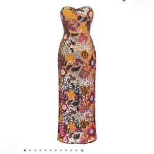 Satu Floral Glitter Maxi Dress sz S